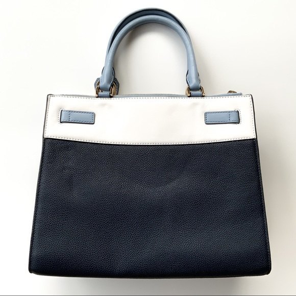 Michael Kors Reagan Large Satchel Bag blue white - Picture 2 of 14